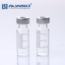1.5 hplc chromatography gc flat amber glass autosampler vial with label